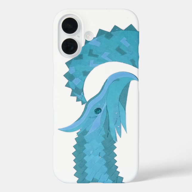 Teal heart dragon on white Case-Mate iPhone case (Back)