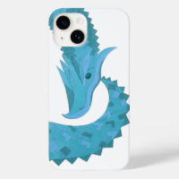 Teal heart dragon on white