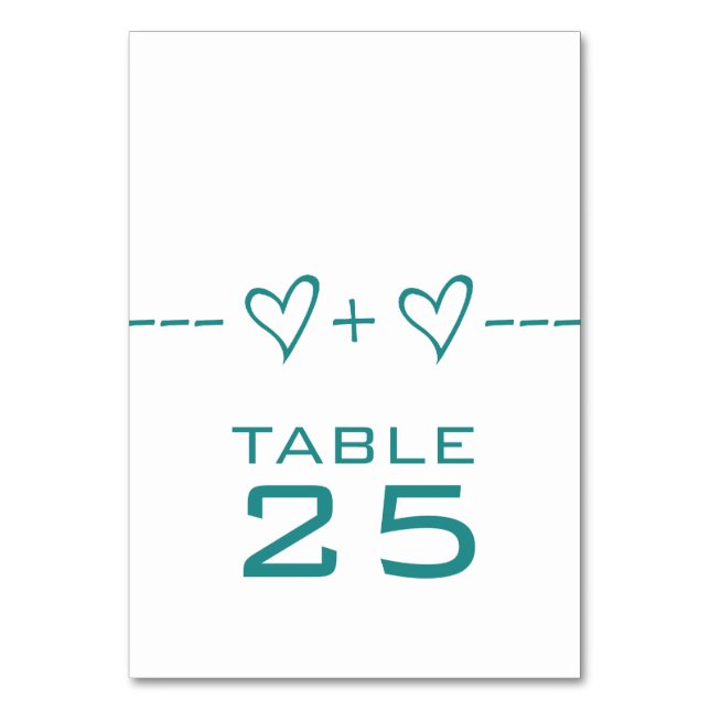 Teal Heart Equation Table Card (Front)