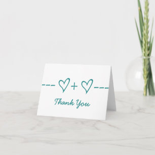 Teal Heart Equation Thank You Card