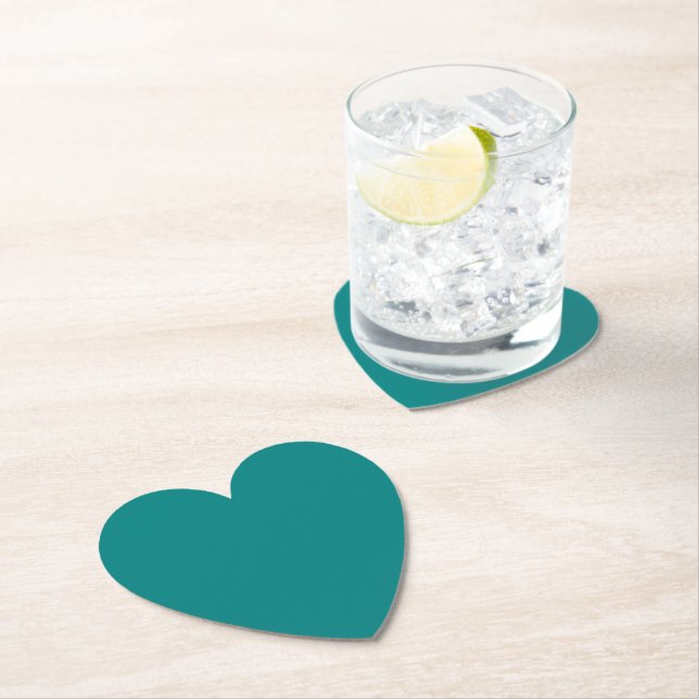 Teal Heart Paper Coaster (Insitu)