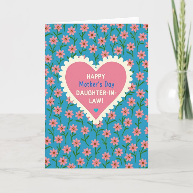 Teal Heartfelt Mum Card (Front)