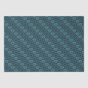 Teal Hearts Tissue Paper