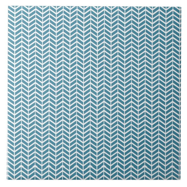 Teal Herringbone Ceramic Tile (Front)