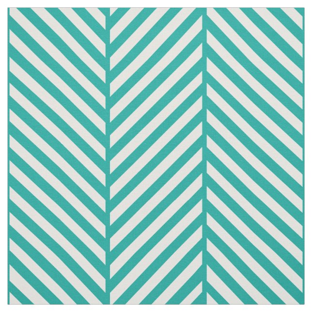 Teal Herringbone Large Scale Fabric (Swatch)