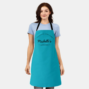 Teal Homemade with Love Custom Your Kitchen Apron