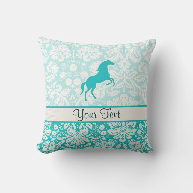 Teal Horse Cushion (Front)