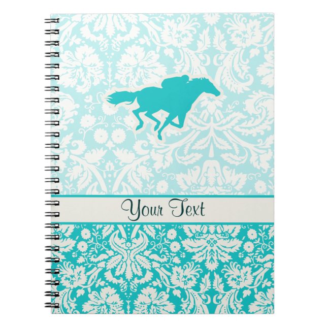 Teal Horse Racing Notebook (Front)