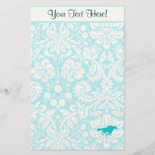 Teal Horse Racing Stationery