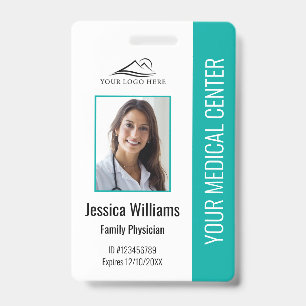 Teal Hospital Medical Employee Photo ID Badge