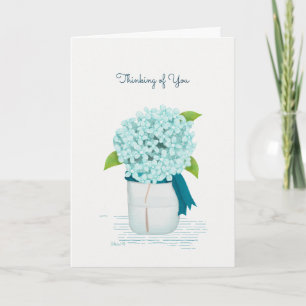 Teal Hydrangea Thinking of You Card