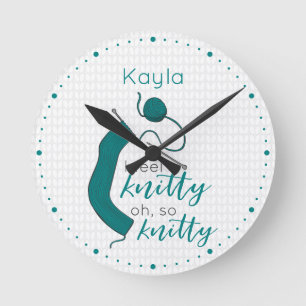 Teal I Feel Knitty, Oh So Knitty Round Clock