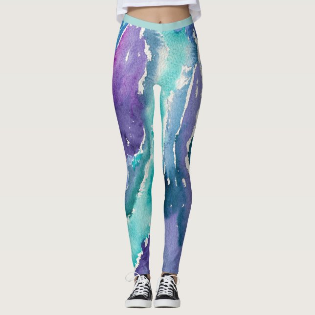 Teal Icicles Leggings (Front)