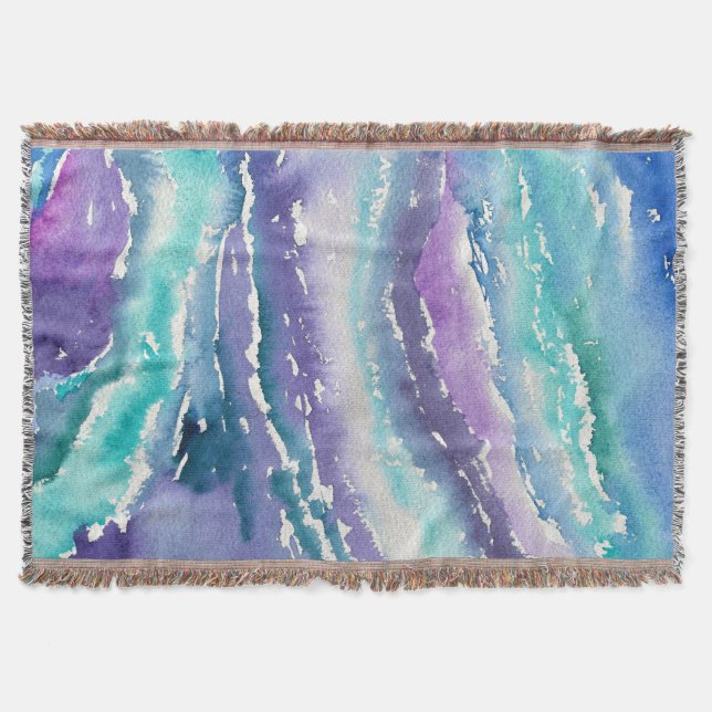 Teal Icicles Throw Blanket (Front)