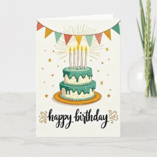 Teal Icing Birthday Card