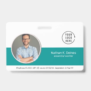 Teal ID Employee Photo ID Company Security Badge