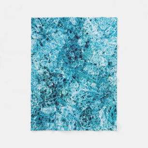 Teal illustration fleece blanket