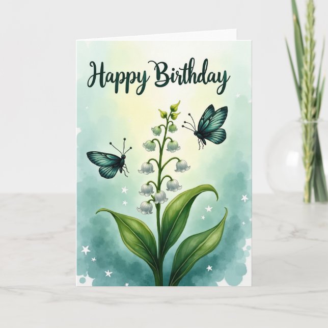 Teal Insect Birthday Card (Front)
