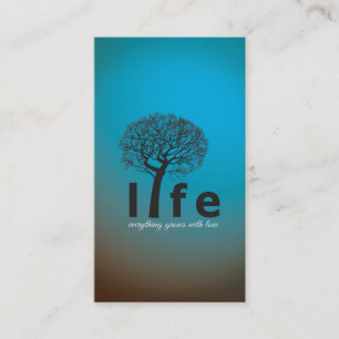 Teal Inspirational Life Tree Quote Business Card