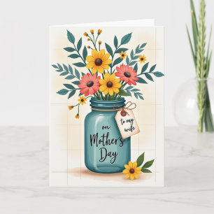 Teal Jar Mothers Day Card
