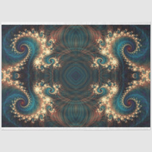 Teal Jewel Fractal Abstract 2 Decoupage Tissue Paper