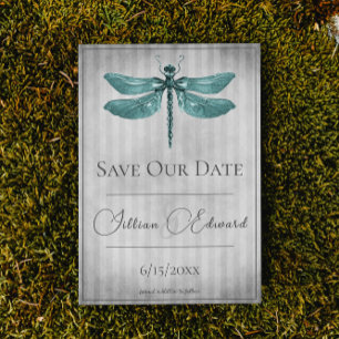 Teal Jewelled Dragonfly Save the Date Announcement