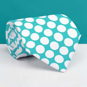 Teal Jumbo Polka Dots Custom Necktie