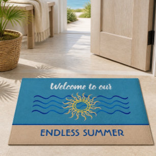 Teal & Khaki   Endless Summer Welcome Doormat