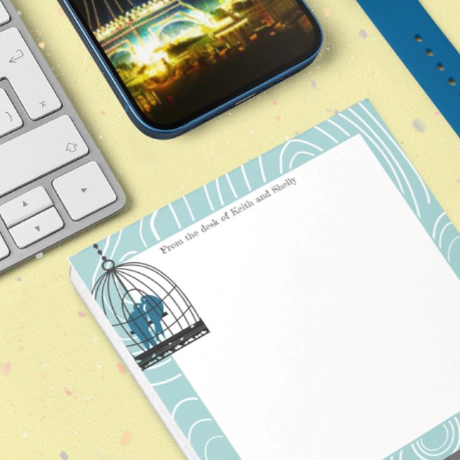 Teal Kissing Love Birds Scrapbook Page or Crafts Notepad (Creator Uploaded)