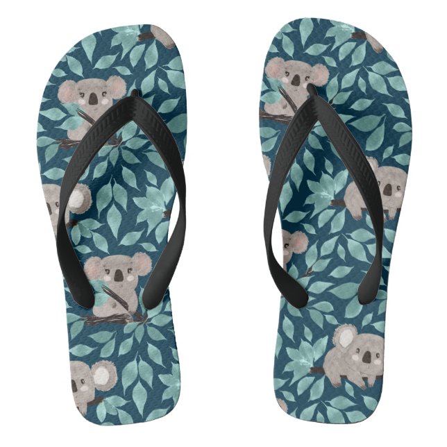 Teal Koala Bear Flip flops (Footbed)