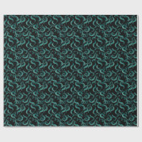Teal Kraken Octopus Tentacles Wrapping Paper