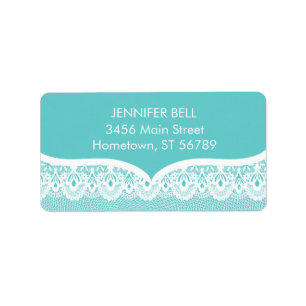 Teal Lace Address Label