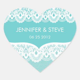 Teal Lace Wedding Stickers