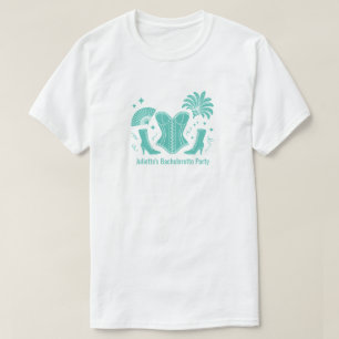 Teal Las Vegas Showgirl Bridesmaid Bach Party T-Shirt