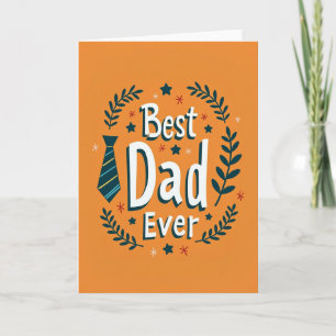 Teal Laurel Best Dad Ever Card