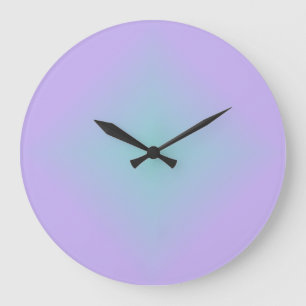 Teal Lavender Glow Large Clock