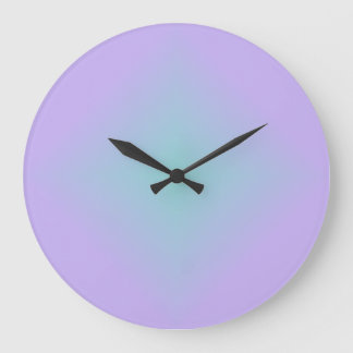 Teal Lavender Glow Large Clock