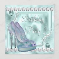 Teal Lavender Purple High Heel Shoe Birthday Party