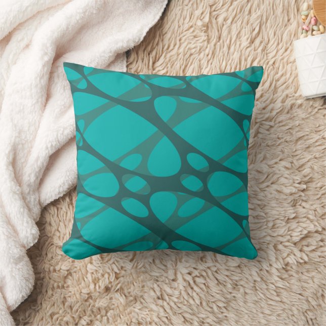 Teal Layered Ovals  Cushion (Blanket)