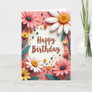 Teal Leaf Birthday Art Card