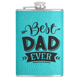 Teal Leather Design Hip Flask
