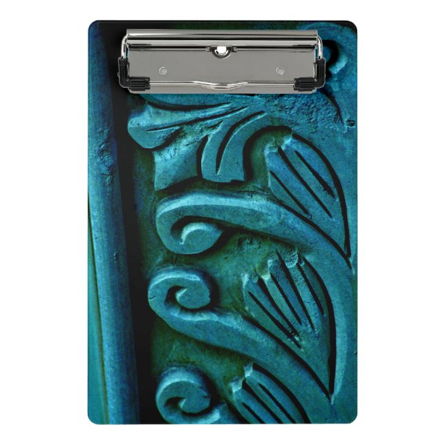 Teal Leaves Mini Clipboard (Front)