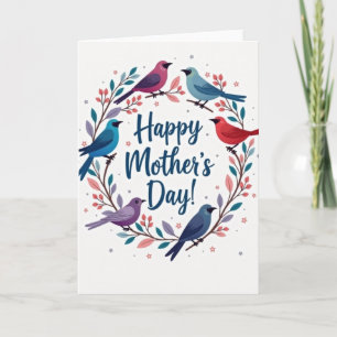 Teal Leaves Mothers Card