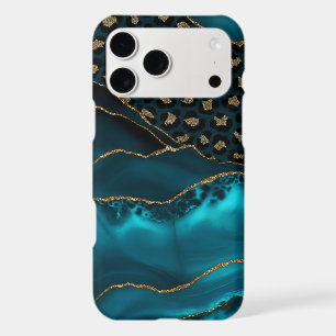 Teal & Leopard Agate Phone Case – Turquoise Gold G