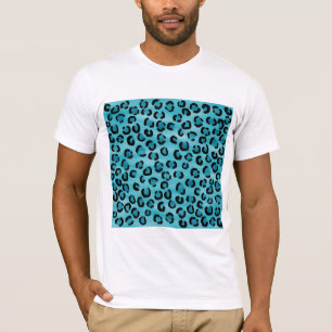 Teal Leopard Print Pattern. T-Shirt