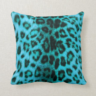 Teal Leopard Print Pillow