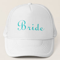 Teal Lettered Bride Hat