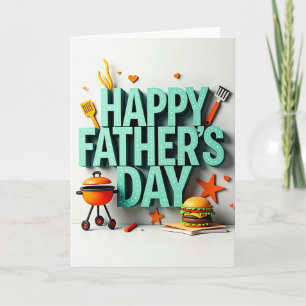 Teal Letters Fathers Day Card