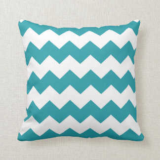 Teal / Light Sea Green Chevron Pattern Cushion