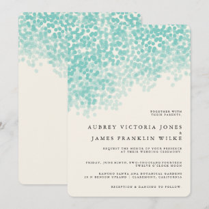 Teal Light Shower   Rustic Wedding Invitations